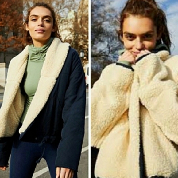 Nwt Free People Movement Mix It Up Reversible Sherpa Jacket - Picture 2 of 16